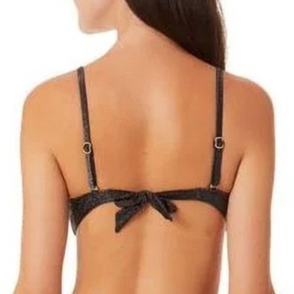 California Waves Metallic Shine Bandeau Neckline Bikini Top - Picture 9 of 9